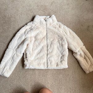 Patagonia Cream Faux Fur Zip Jacket